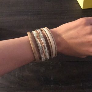 Francesca’s Magnetic Leather cuff layered bracelet